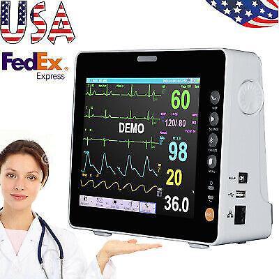 CE Portable 8 Inch Patient Monitor Multi-parameter ICU CCU Vital Sign Monitoring