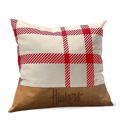 

Пледовая декоративная подушка из искусственной кожи в фермерском доме NCAA Nebraska Cornhuskers, Not available