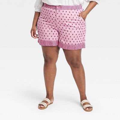 

Женские шорты свободного кроя без застежек с высокой посадкой - Knox Rose Pink Polka Dots 2X, Not available