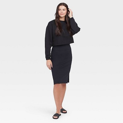 

Женская юбка Ponte с разрезом сбоку Assets by Spanx - черный