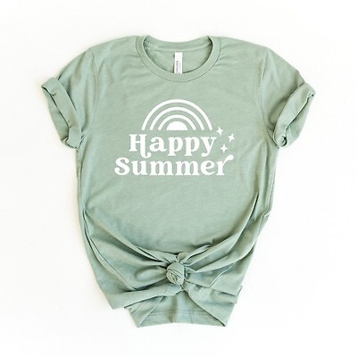 

Женская футболка с короткими рукавами и рисунком Simply Sage Market Happy Summer — XS — Sage, Not available
