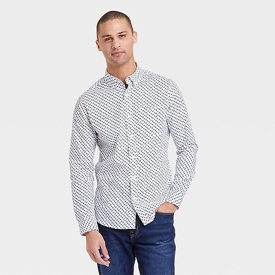 

Мужская рубашка Every Wear с длинным рукавом на пуговицах - Goodfellow - Co Королевский синий