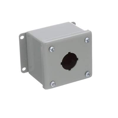 HOFFMAN E1PB Enclosure,Pushbutton,1 Hole,30.5mm,Steel,NEMA13,IP65,Gray,Type 12