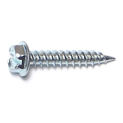 #8 x 1'' Zinc Plated Steel Hex Washer Head Speed Point Sheet Metal Screws SMSHWS-