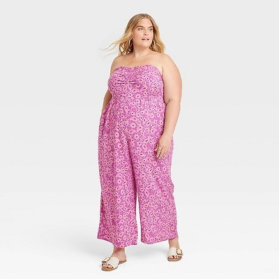 

Женский комбинезон без рукавов - Knox Rose Magenta Floral, Пурпурный