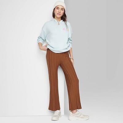 

Женские расклешенные брюки Ascot + Hart Knit с графическим принтом - коричневый