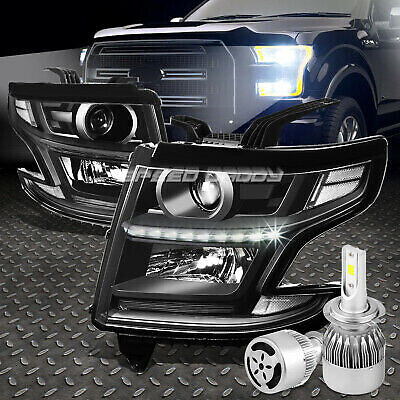 ЧЕРНАЯ ФАРА ПРОЕКТОРА С ПРОЗРАЧНЫМ УГЛОМ НАКЛОНА + СКРЫТЫЙ СВЕТОДИОД 6000K + ВЕНТИЛЯТОР ДЛЯ 15-17 ЧАСОВ