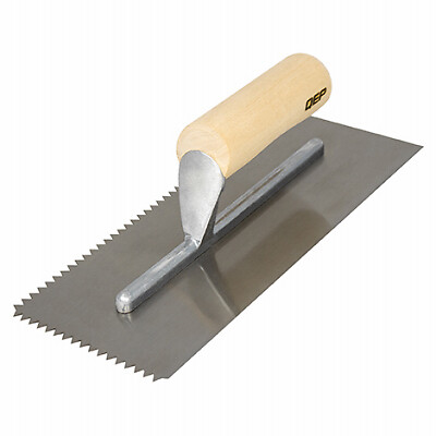 Pro Flooring Trowel, V-Notch, Wood Handle, 11 x 1/4 x 3/16-In. -49716