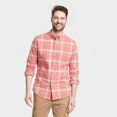

Мужская рубашка Every Wear с длинным рукавом на пуговицах - Goodfellow - Co Rose Red, Красный