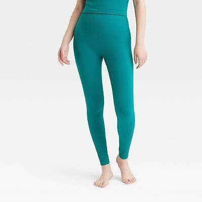 

Женские бесшовные леггинсы в рубчик с высокой посадкой 27 дюймов — All in Motion Aqua Green, Зеленый