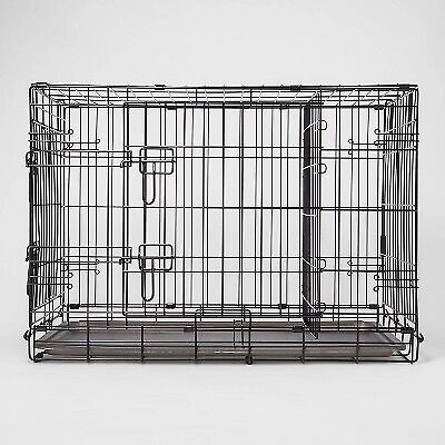 Wire Collapsible Dog Crate - L - Black - Boots & Barkley