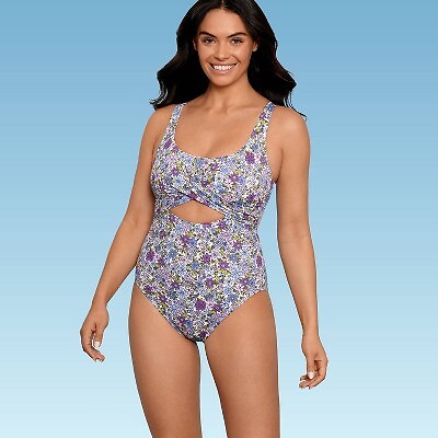 

Женский цельный купальник для похудения с запахом спереди - Beach Betty by Miracle, Синий