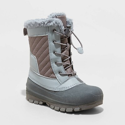 

Детские зимние ботинки Skylar на шнуровке — All in Motion Grey, Серый