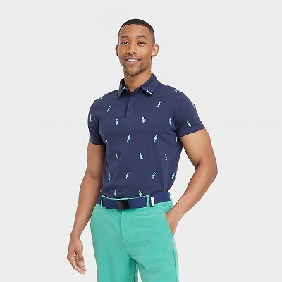 

Мужская рубашка-поло с коротким рукавом — All in Motion Navy Blue