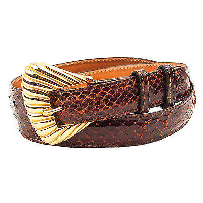 Vintage Tan Genuine Snakeskin Slim Ladies Belt | eBay display picture 1