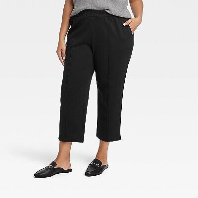 Женские зауженные трикотажные брюки с высокой посадкой и зауженной лодыжкой — A New Day Black 3X