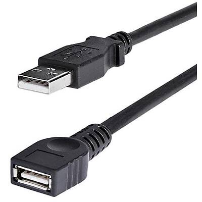 1pc STARTECH.COM USBEXTAA6BK 6 ft Black USB 2.0 Extension Cable A toA - M/F - U