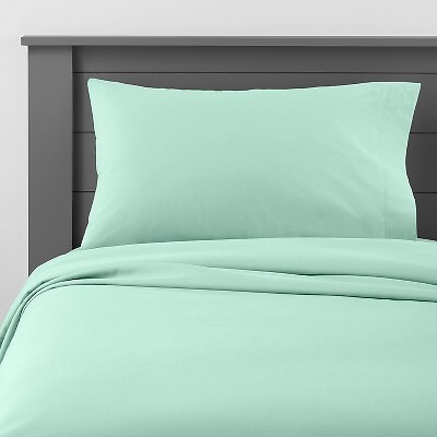 Queen Solid Cotton Sheet Set Mint - Pillowfort