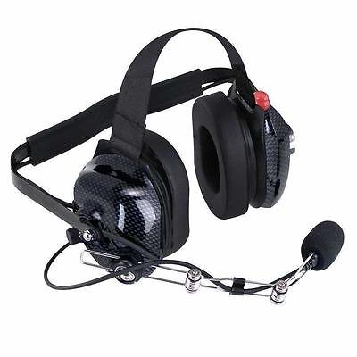 Rugged Radios H42-CF, One Carbon Fiber Look Plastic Headset Behind The Head H42 