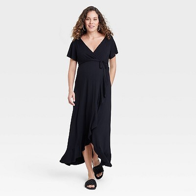 

Вязаное платье для беременных с короткими рукавами Flutter - Isabel Maternity by Ingrid - Isabel, Черный
