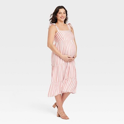 

Платье для беременных с завязками на рукавах - Isabel Maternity от Ingrid - Isabel Coral Pink, Розовый