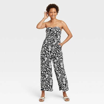 

Женский комбинезон без рукавов - Knox Rose Black Licorice Floral, Черный