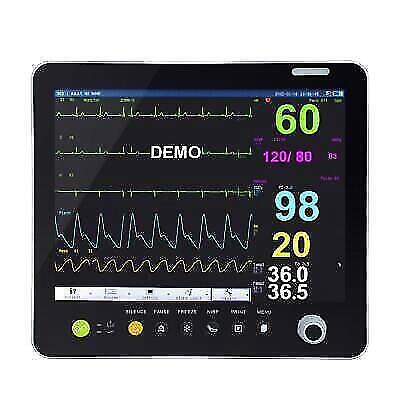 Portable Patient Monitor 15 ICU Quality Multi-Parameter ECG RESP SPO2 PR