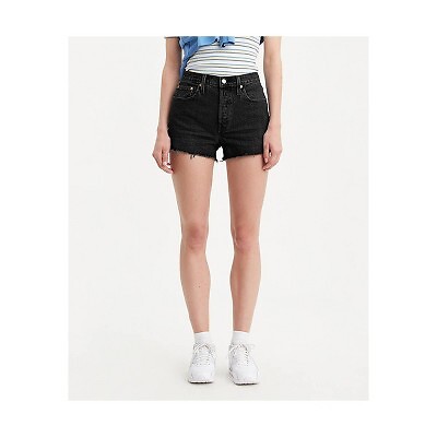 

Женские джинсовые шорты Levis 501 Original с высокой посадкой — черный лунный
