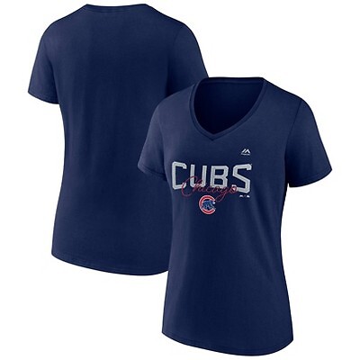 

Женская футболка MLB Chicago Cubs с короткими рукавами и V-образным вырезом, Not available