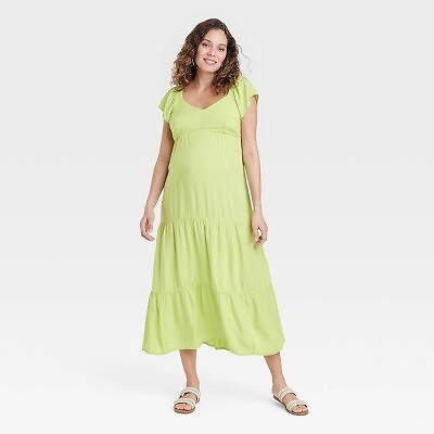 

Тканое платье для беременных с короткими рукавами Flutter - Isabel Maternity by Ingrid -, Зеленый