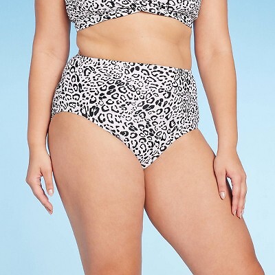 

Женские плавки бикини нейтрального цвета с леопардовым принтом и высокой талией, полностью закрытые - Kona Sol, Cream