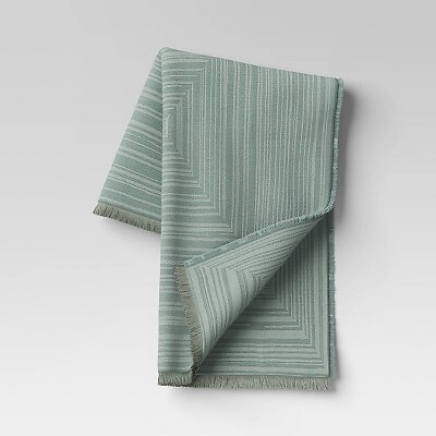 Square Patterned Chenille Woven Throw Blanket Light Green - Threshold
