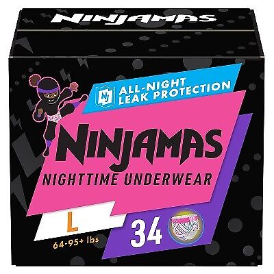 Pampers Ninjamas Nighttime Bedwetting Underwear Girl - Size L/XL - 34ct