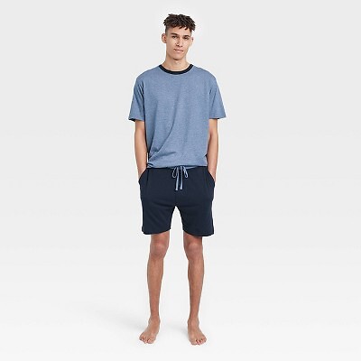 

Hanes Premium Mens Jersey Knit Short Sleeve + Shorts Pajama Set 2pc - Синий