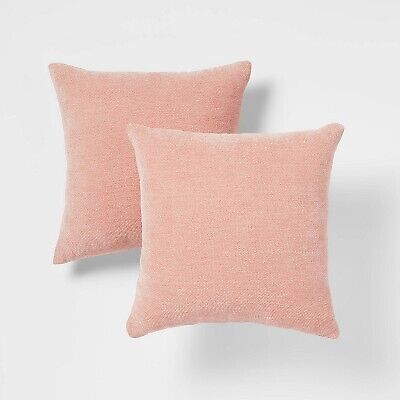 Квадратные декоративные подушки из синели, 2 шт., розовые - порог