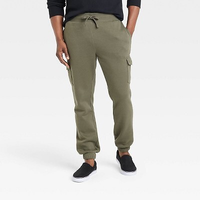 

Мужские ультрамягкие флисовые зауженные брюки-карго - Goodfellow - Co Olive Green, Зеленый