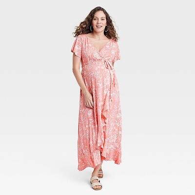 

Вязаное платье для беременных с короткими рукавами Flutter - Isabel Maternity by Ingrid - Isabel, Розовый