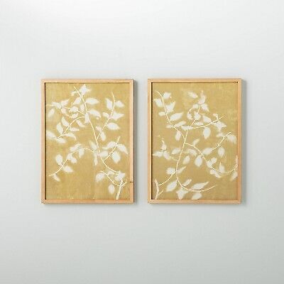 18 x 24 дюйма Настенный рисунок в рамке с жимолостью, набор из 2 золотых монет - очаг и рука с