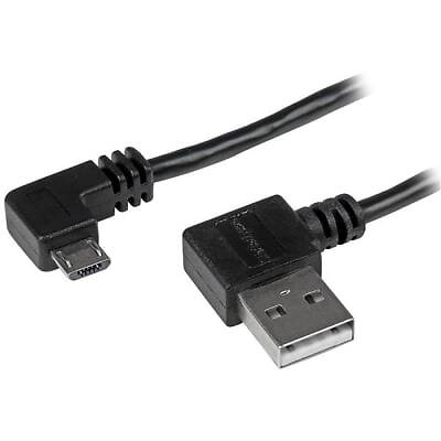 1PC STARTECH.COM USB2AUB2RA2M Micro-USB Cable with Right-Angled Connectors - M/