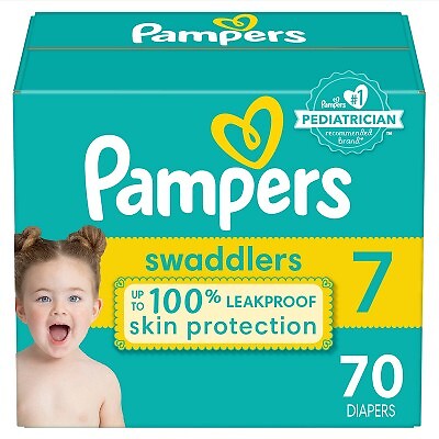 Детские подгузники Pampers Swaddlers Active, огромная упаковка, размер 7, 70 карат