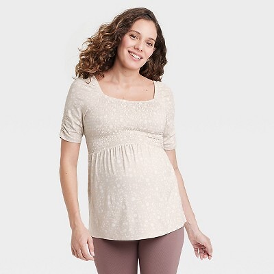 

Присборенный топ для беременных с рукавами до локтя - Isabel Maternity от Ingrid - Isabel Tan