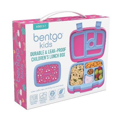 Bentgo Kids' Prints Leak-proof, 5 Compartment Bento-Style Lunch Box - Rainbows