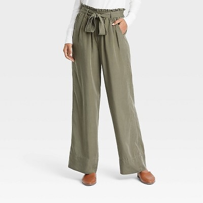 

Женские широкие брюки с высокой посадкой - Knox Rose Olive Green, Зеленый