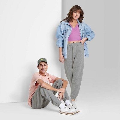 

Флисовые спортивные штаны с высокой посадкой - Wild Fable Heather Grey, Серый