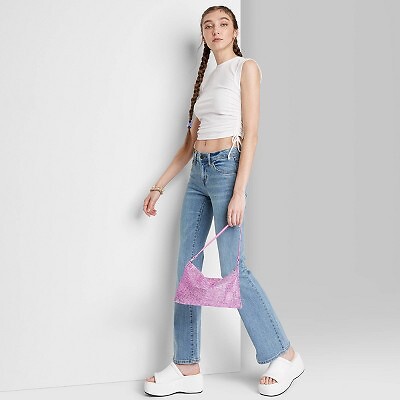 

Женские джинсы-клеш с низкой посадкой — Wild Fable, средняя потертость, Medium wash
