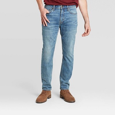 

Джинсы Slim Fit мужские - Goodfellow - Co светло-голубые выстиранные, Light blue wash