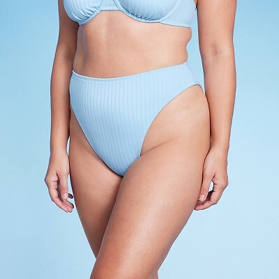 

Женские плавки бикини в рубчик с высокой посадкой Cheeky High Waist - Wild Fable Светло-синий