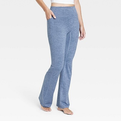 

Женские леггинсы-клеш с ультравысокой посадкой — All in Motion Heathered Blue M — Короткие, Синий