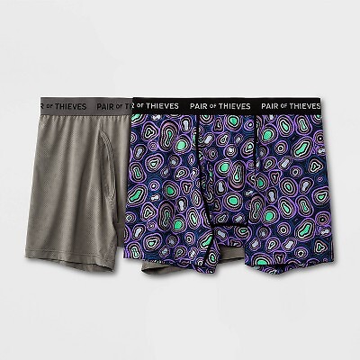 

Мужские трусы-боксеры Super Fit Pair of Thieves, 2 шт. - Фиолетовый/зеленый Amoeba, Purple/green