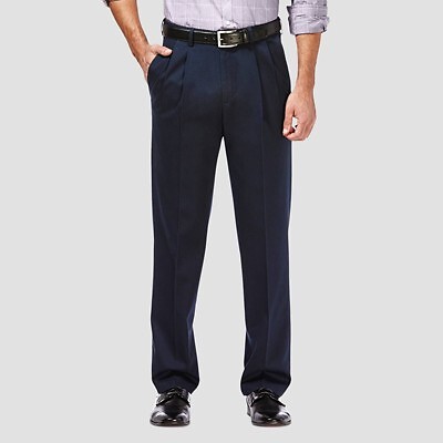 

Haggar Мужские повседневные брюки Premium No Iron Classic Fit со складками - Темно-синий, Navy blue